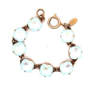 Catherine Popesco Pacific Opal Crystal Bracelet Gold Tone France 7"